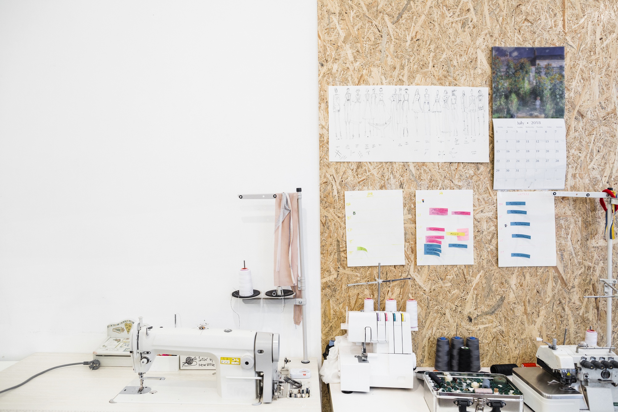 workshop interior with embroidery machines